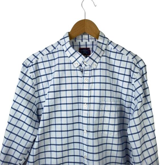 Untuckit Button Down Shirt Mens Extra Large Slim Fit White Blue Window Pane - Picture 2 of 9